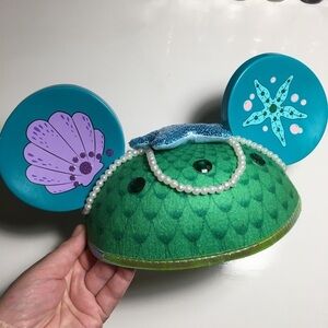 Disney Green & Teal Mermaid Ear Headband with Pearl Accents
